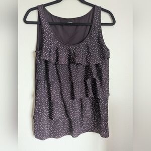 NWOT Ann Taylor LOFT Maroon Polka Dot Blouse Size M